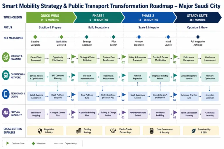 Roadmap — Smart Mobility Strategy & Public Transport Transformation for a Major Saudi Urban Center