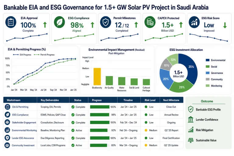 Dashboard — Environmental Impact Assessment & ESG Framework for a Utility-Scale Solar Power Project in Saudi Arabia's Energy Sector