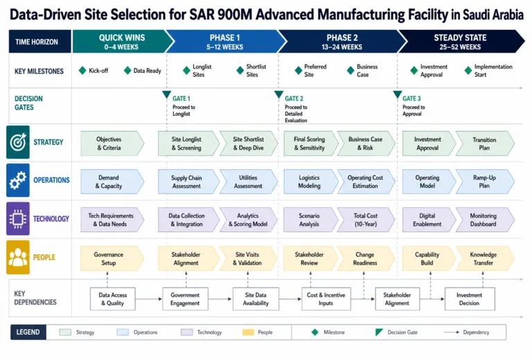 Roadmap — Site Selection Advisory for an Advanced Manufacturing Facility in Saudi Arabia's Industrial Sector